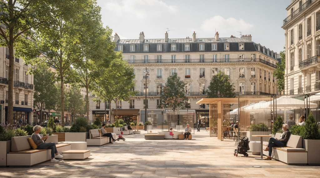 Aménager une place publique confortable en toute saison