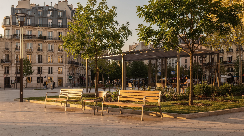 Mobilier urbain et confort d’usage : bancs, ombrage et éclairage